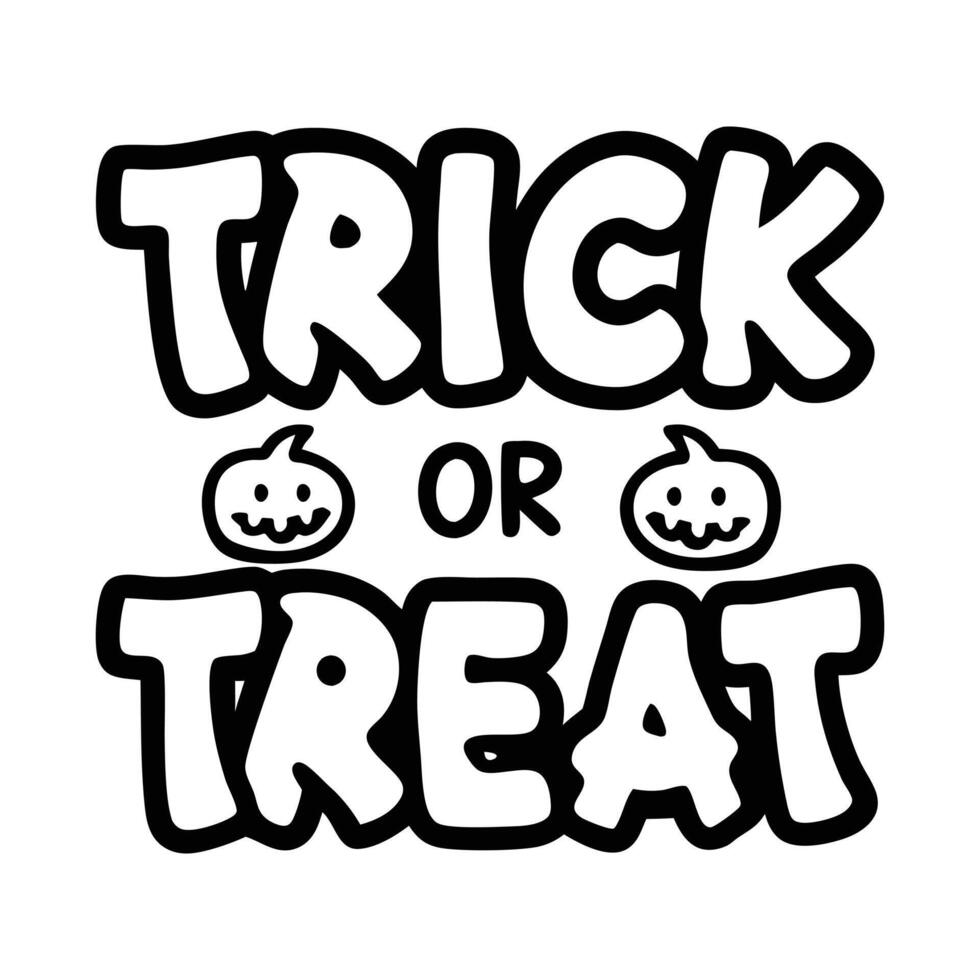 Trick or Treat Art for Halloween Decor vector
