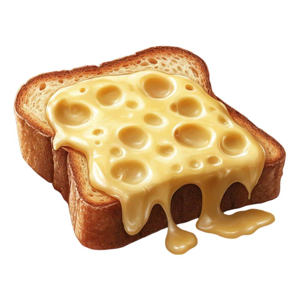 Cheese on Toast Isolated on Transparent Background png