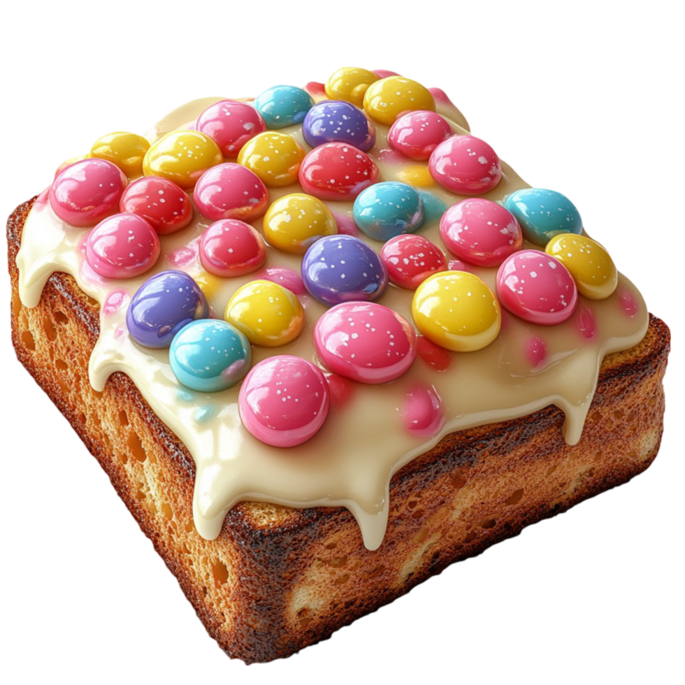 Cake with Colorful Sprinkles on Top Isolated on Transparent Background png
