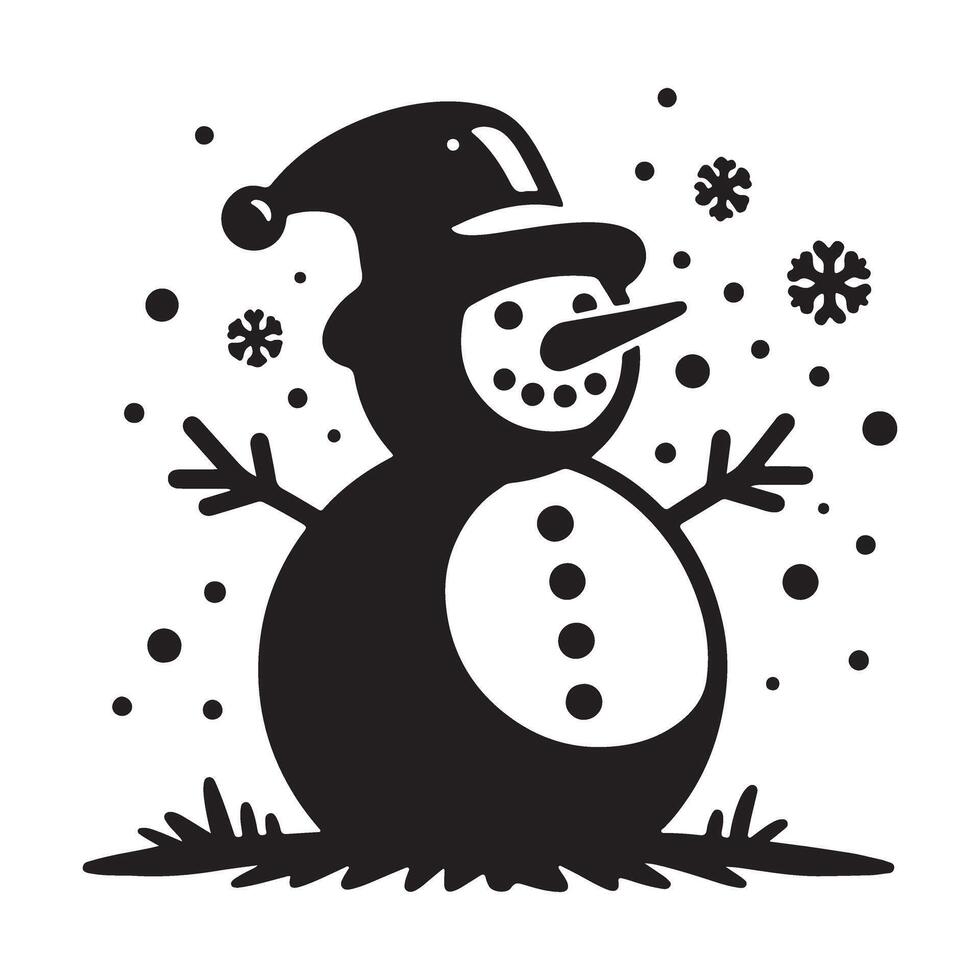 Jolly Snowman with Scarf and Hat Available on EPS File vector