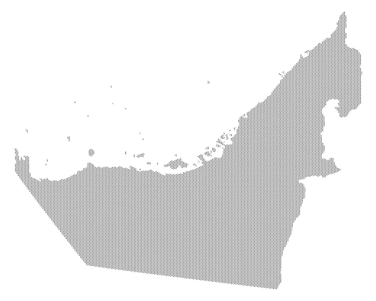 United Arab Emirates map with dotted pattern illustration vector