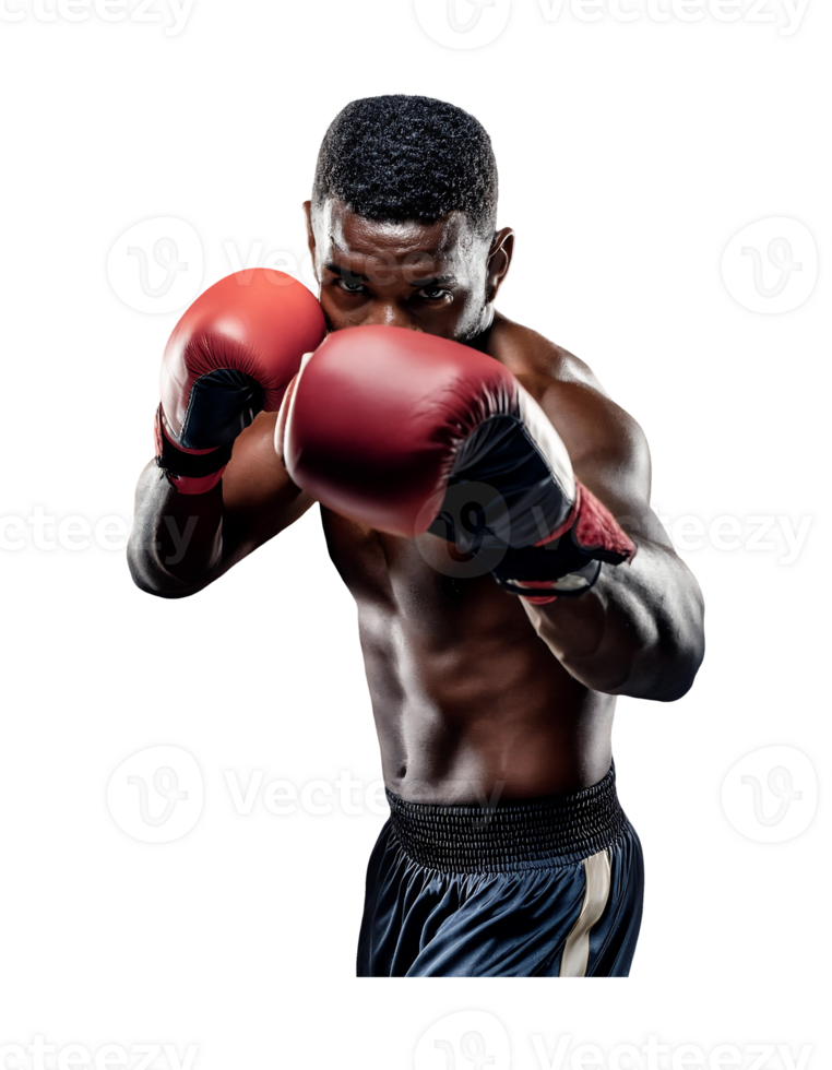 A man in boxing gloves is posing for the camera png