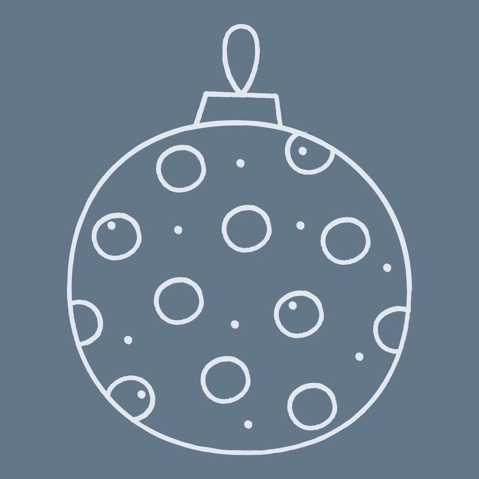 Christmas ball with circle pattern in doodle style. Color clipart illustration. vector