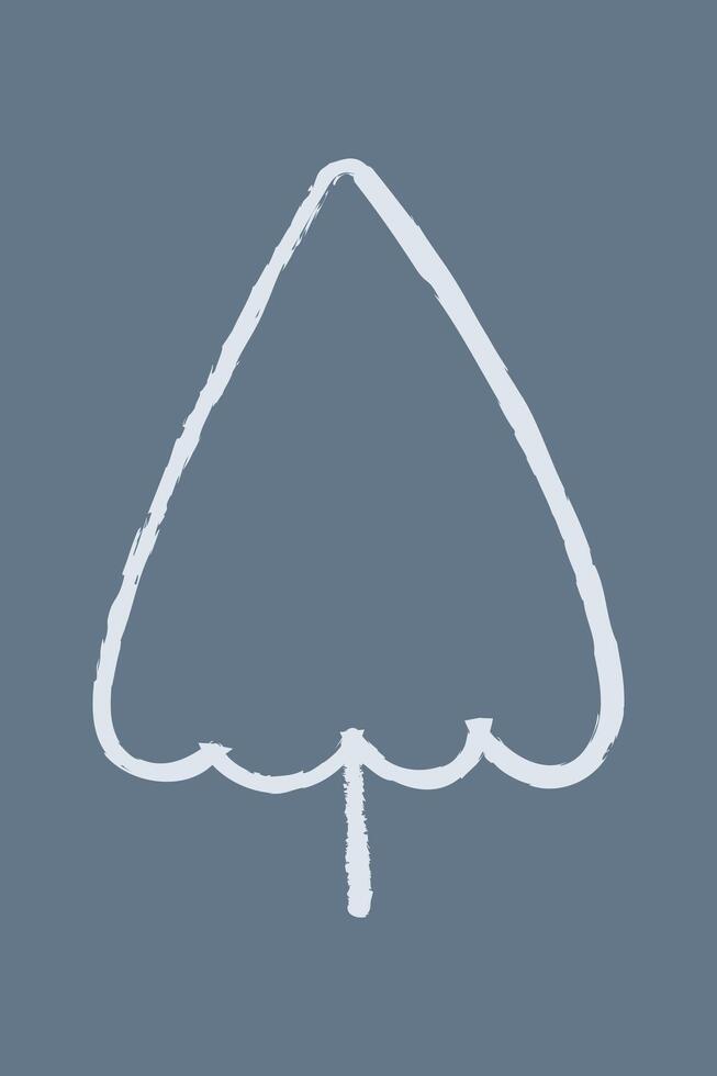 Spruce of triangular shape color. Doodle clipart illustration. vector