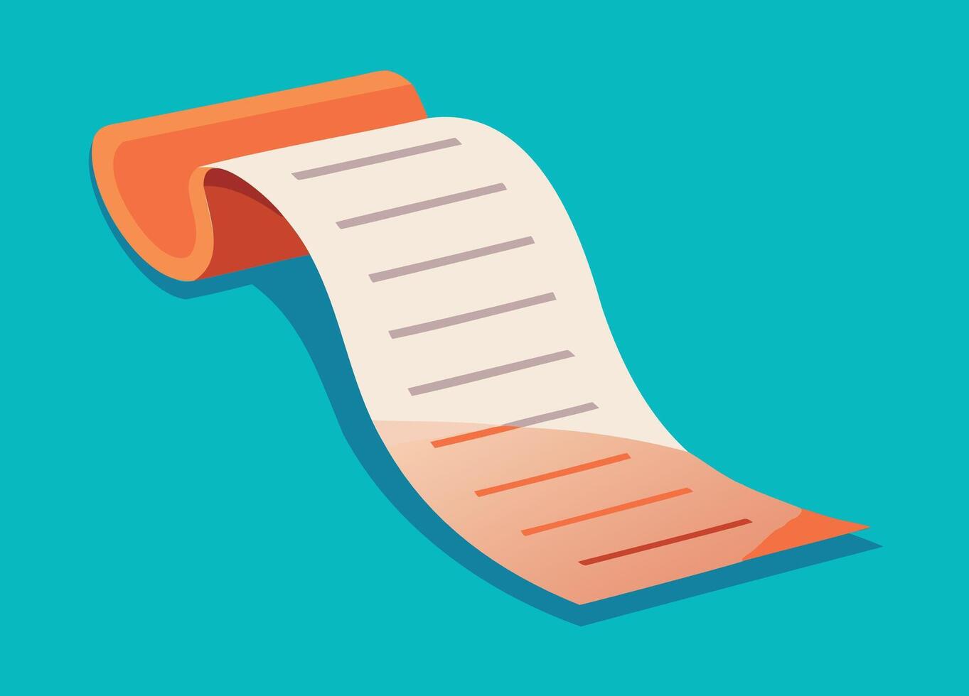 Receipt bill. Invoice paper payment. Bank purchase or price. Tax document. Financial check. Isometric business note vector