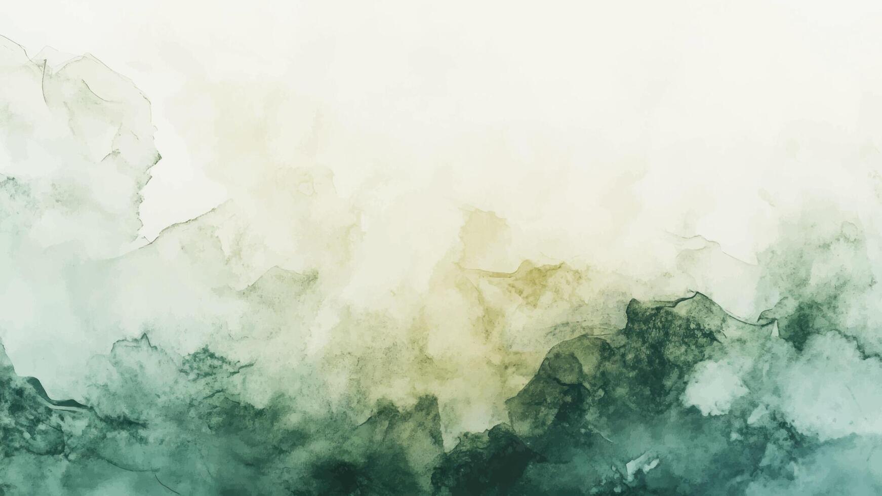 Abstract green color horizontal watercolor background design. Hand drawn texture. Brush stroked painting pastel color watercolour vector