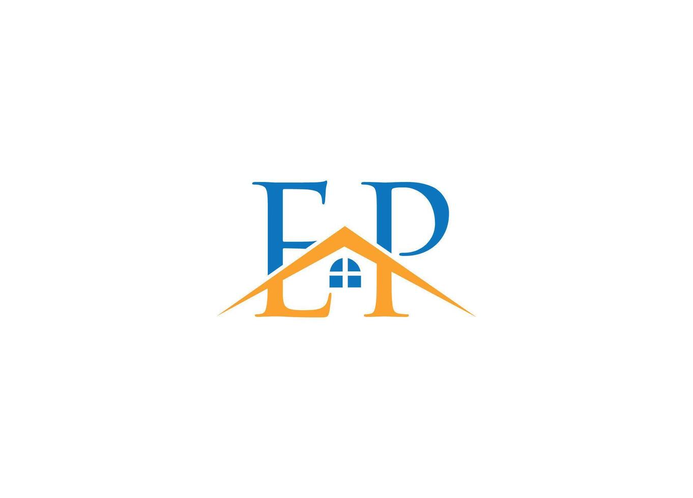 EP logo design with icon template and white background vector
