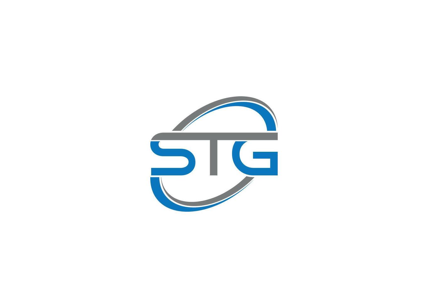 STG logo design with icon template and white background vector