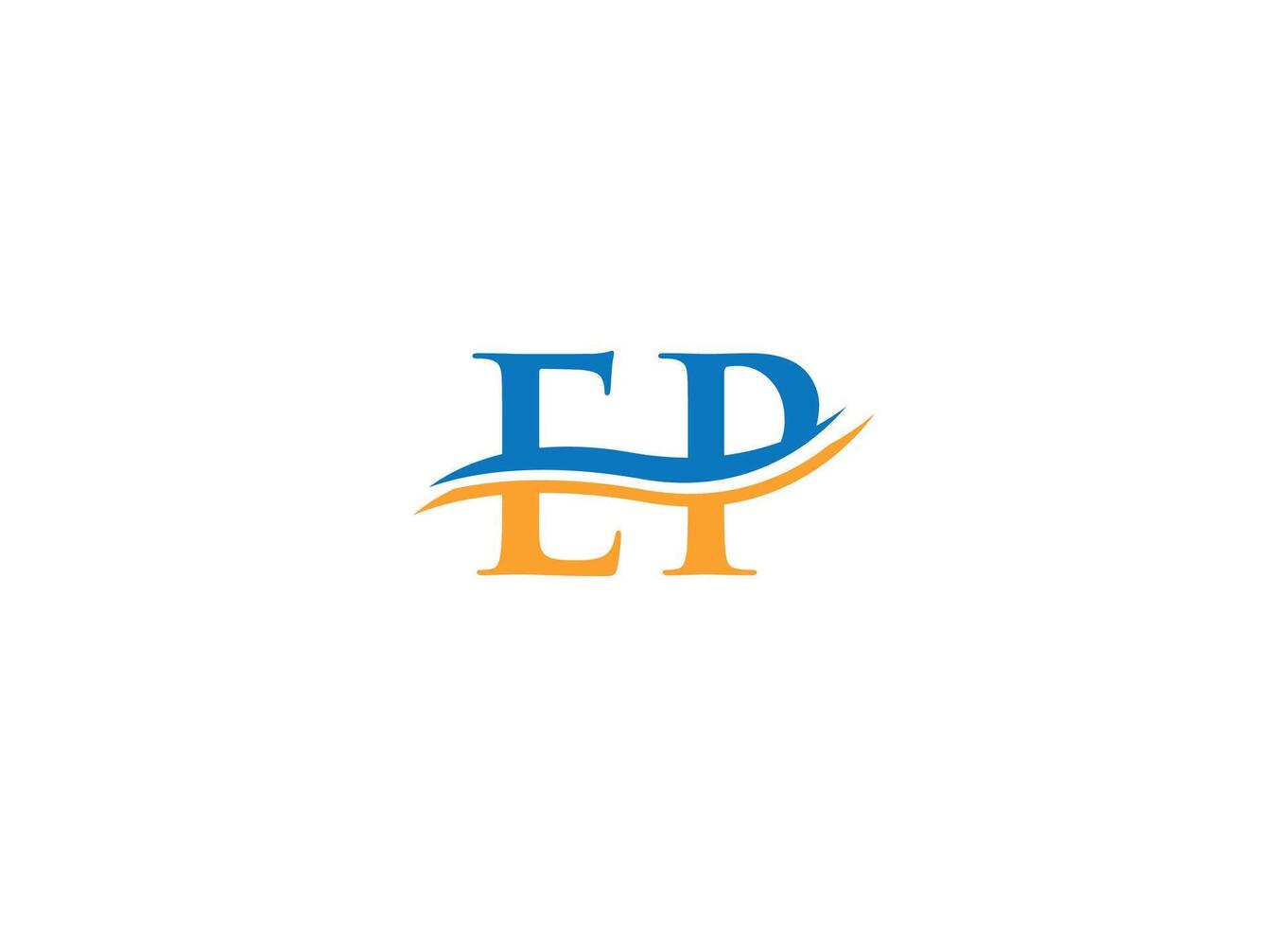 EP logo design with icon template and white background vector