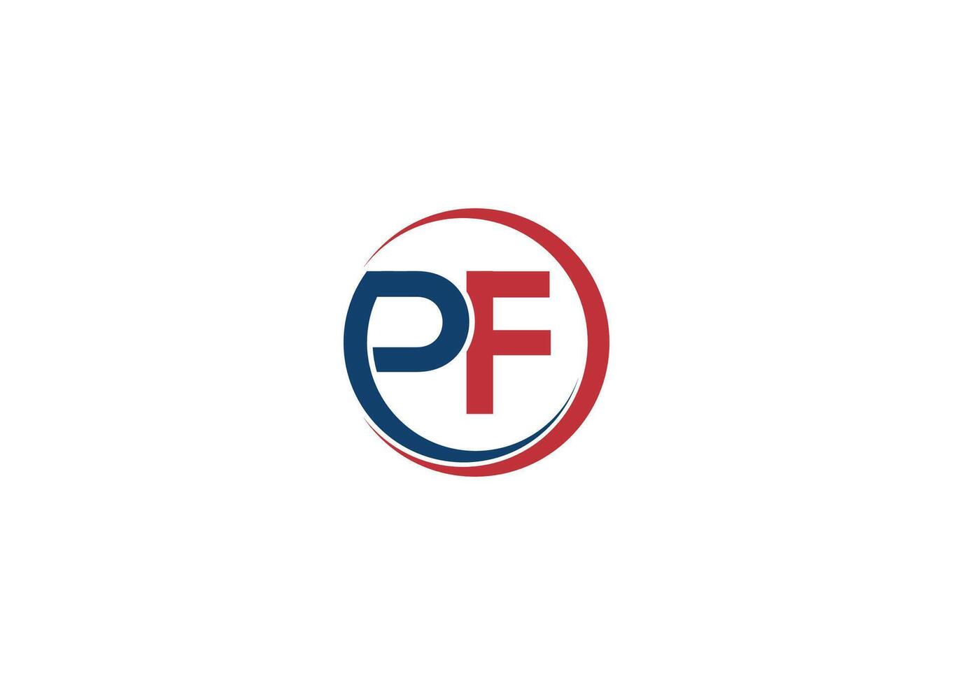 PF logo design with icon template and white background vector