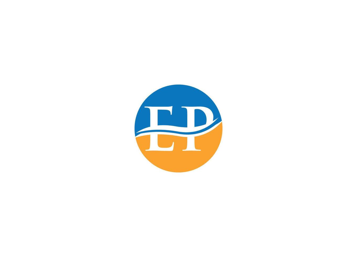 EP logo design with icon template and white background vector