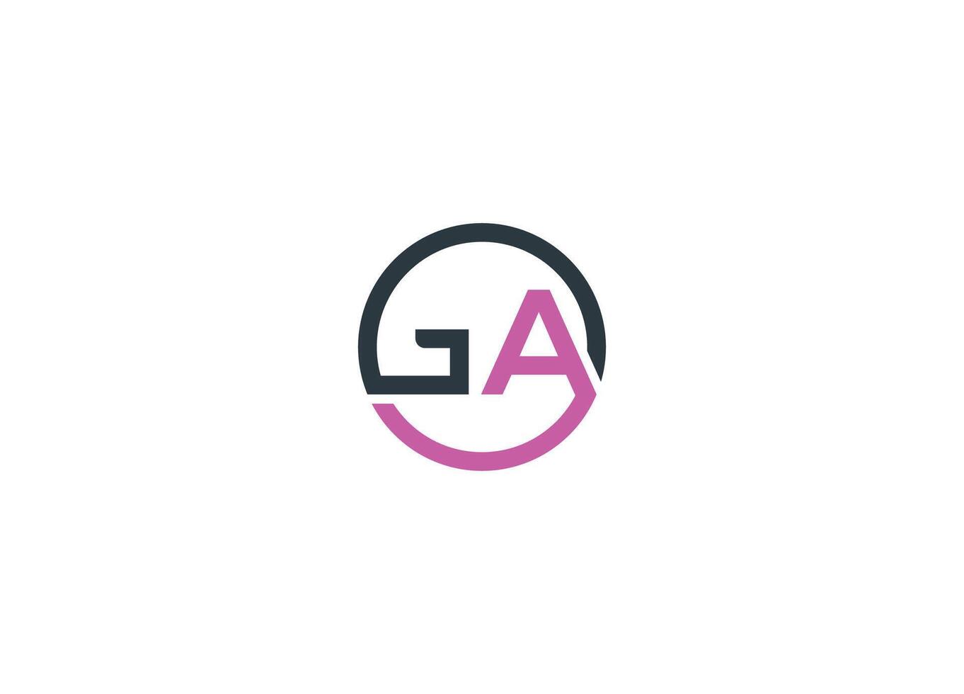 GA logo design with icon template and white background vector