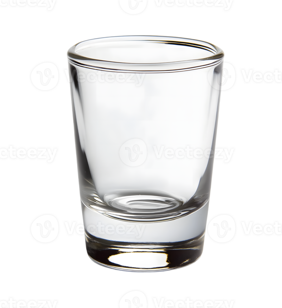 Clear shot glass isolated on transparent background png