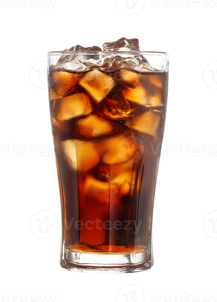 Cola with ice isolated on transparent background png