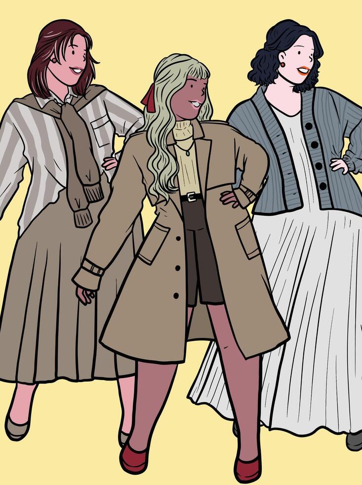 Out of the day OOTD beautiful big girl vector