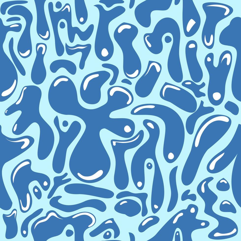 A seamless pattern of water splashes with fluid blue droplets and ripples, creating a refreshing look vector