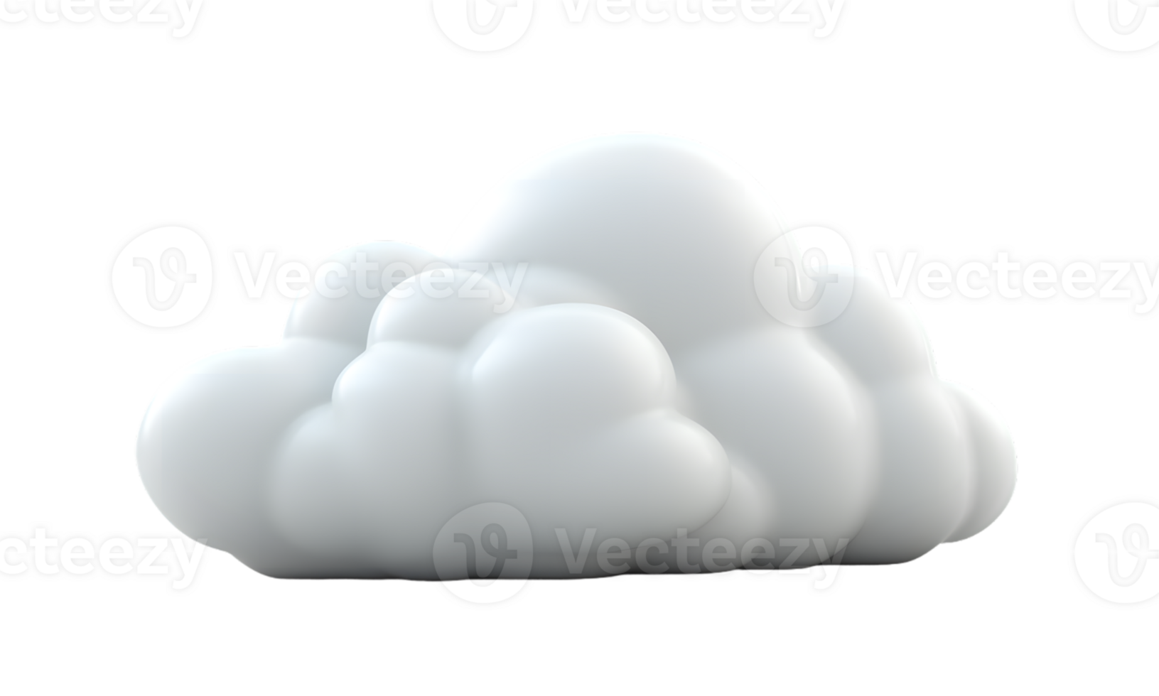 3d white cloud icon isolated on transparent background png