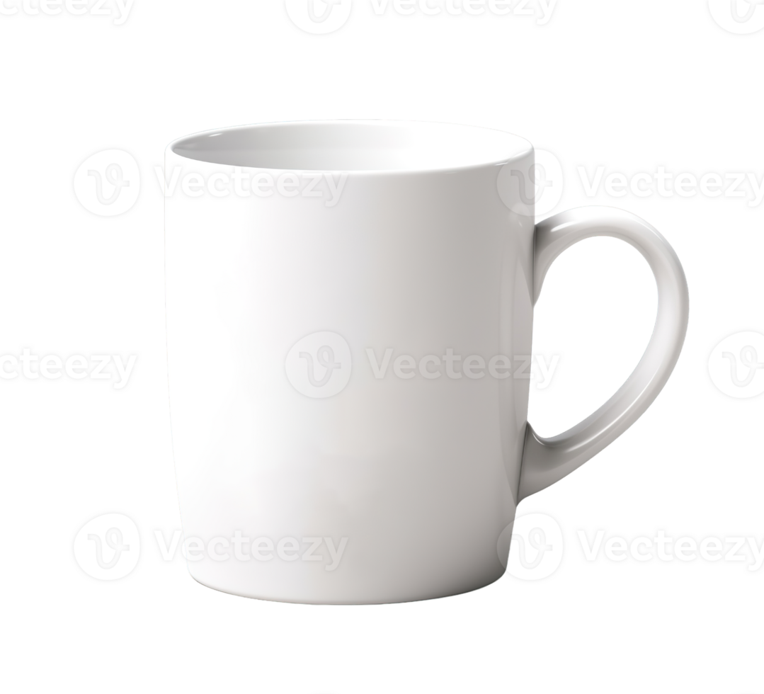 Empty White Coffee cup mockup featuring a white tea mug isolated on transparent background png