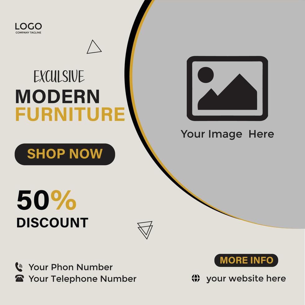 Furniture social media post Design vector