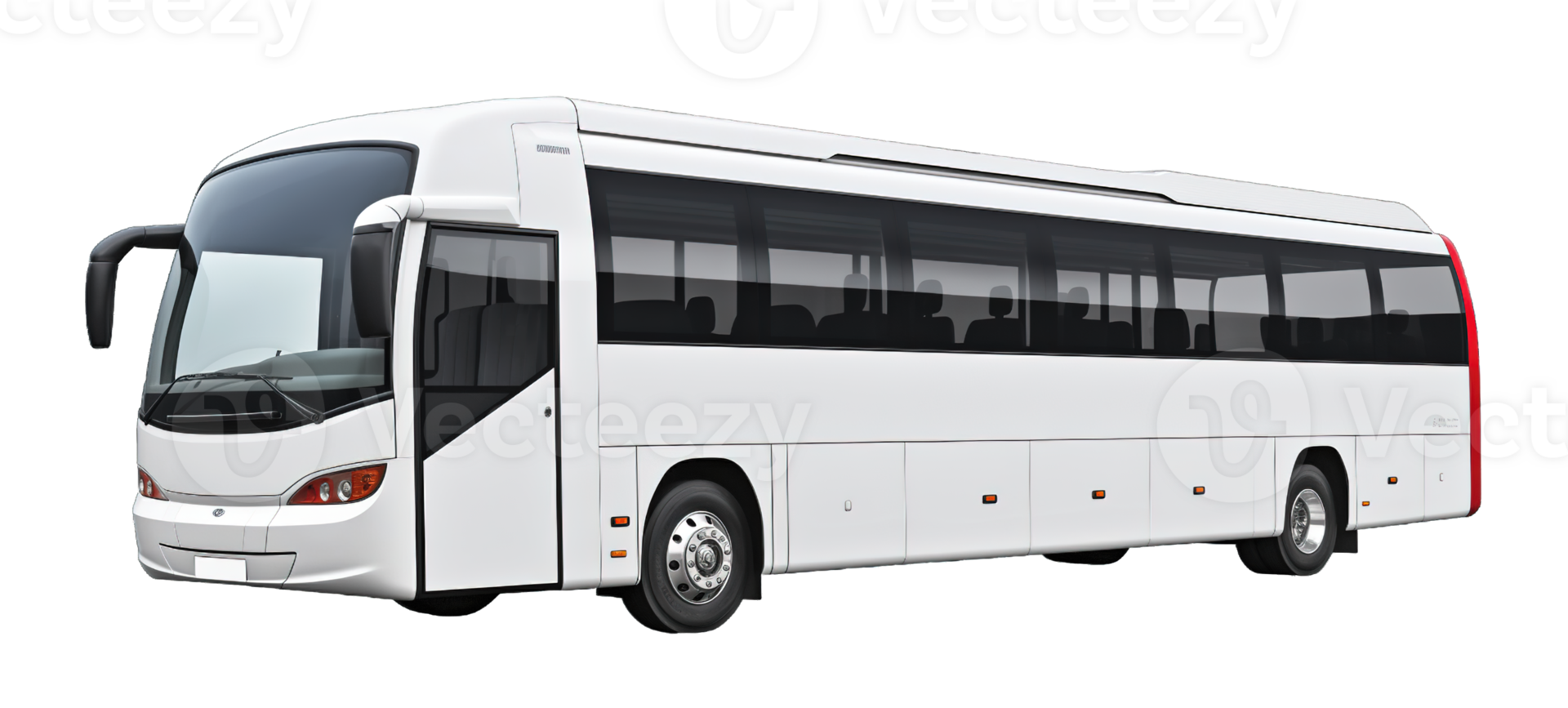 White Modern Travel Bus isolated on transparent background png