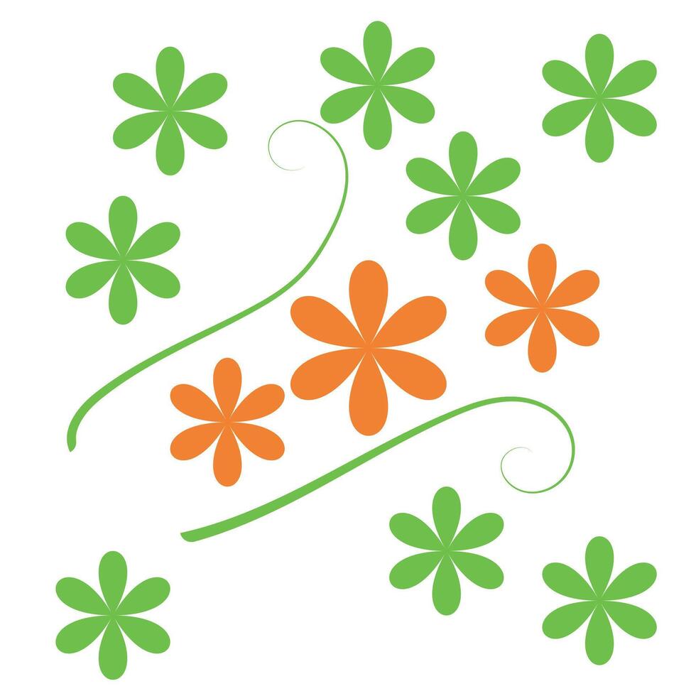 Green flower pattern design vector
