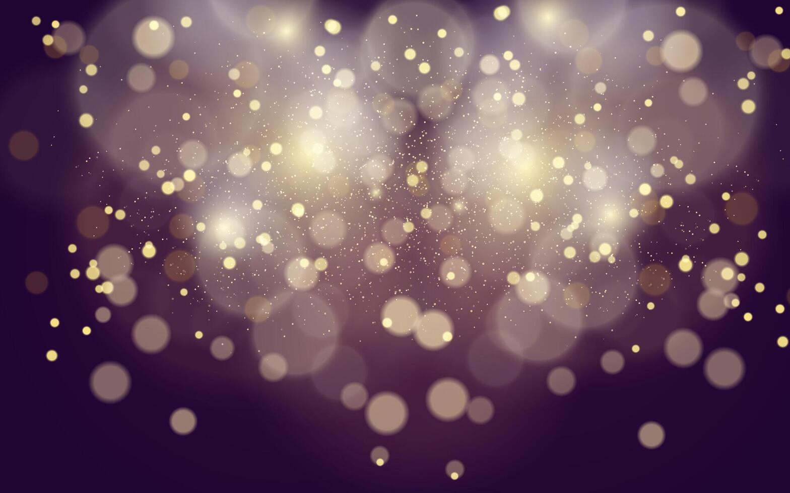 Golden bokeh lights with shimmering particles, creating a dreamy and festive atmosphere. Ideal for celebrations, romantic themes, or holiday backgrounds. vector