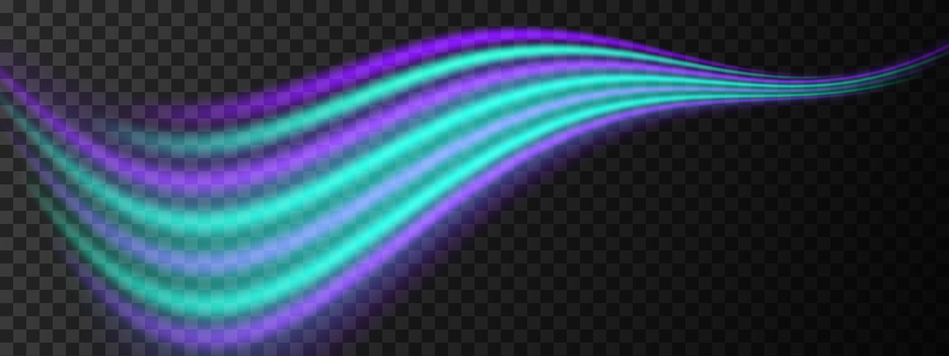 Red and blue light wave beam. A smooth, flowing design with vibrant red glow. Sci-fi visuals, light transitions, futuristic effects. Glowing light streaks create a dynamic, sleek background. vector