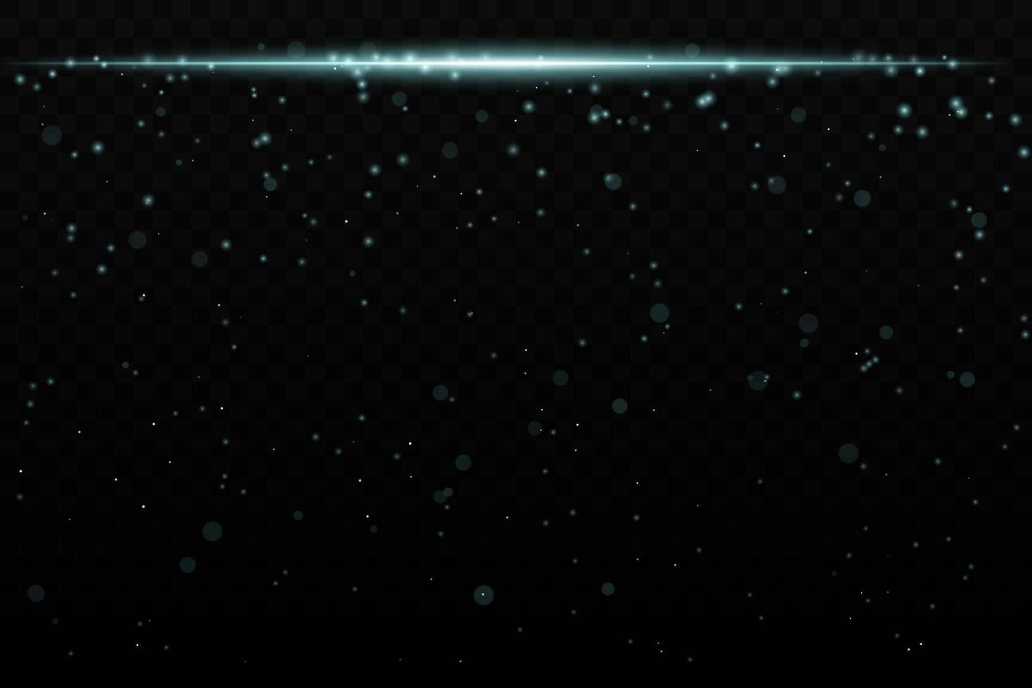 Blue sparkling light effect with subtle glowing particles on a dark background, ideal for sci-fi, cosmic, or night sky themes. The horizontal beam adds a dynamic futuristic feel. vector