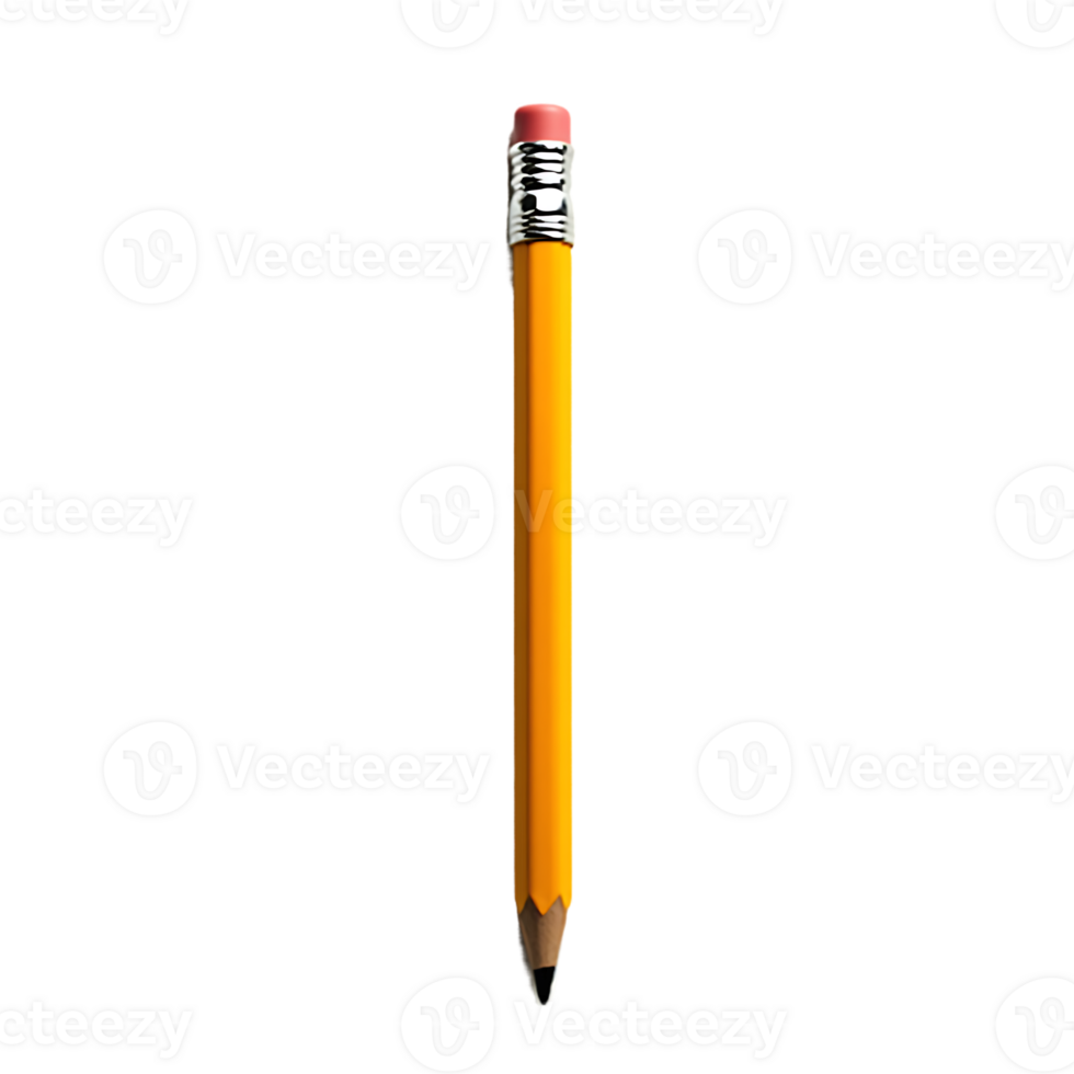 Isolated yellow pencil on a transparent background, great for enhancing visuals related to writing and creativity. png
