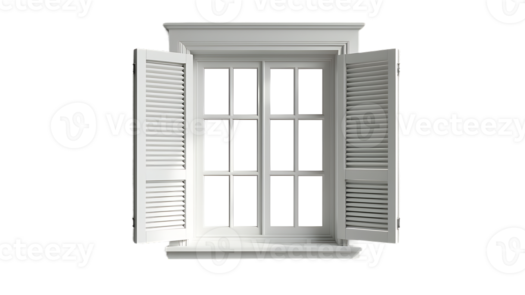 Sleek and minimal house window isolated on a clear backdrop, great for use in architectural graphics. png