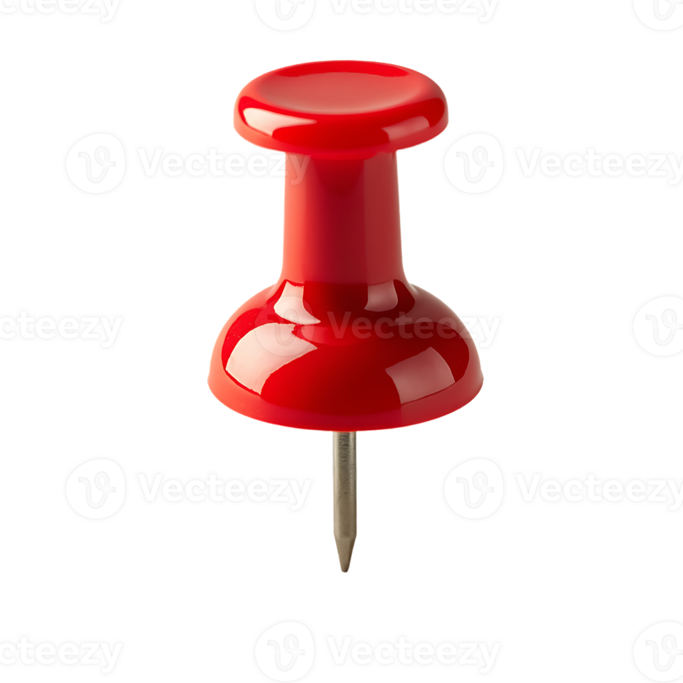 Red push pin isolated on transparent background png