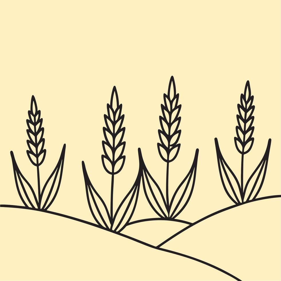 Lavender Flower line art illustrations, ideal for coloring, crafts, and educational materials. Simple fruit outlines for coloring and drawing practice. Great for kids and adults work or project. vector