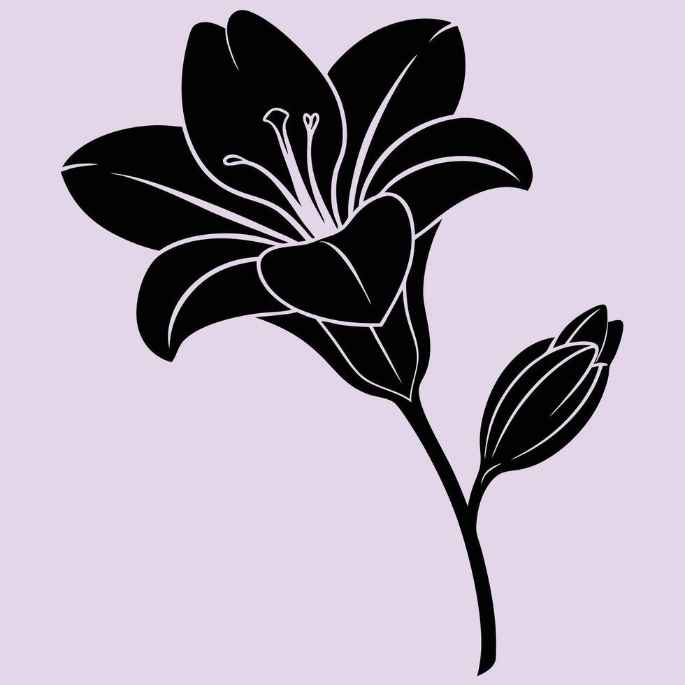 Freesia Flower silhouette illustrations, ideal for coloring, crafts, and educational materials. Simple fruit outlines for coloring and drawing practice. Great for kids and adults work or project. vector