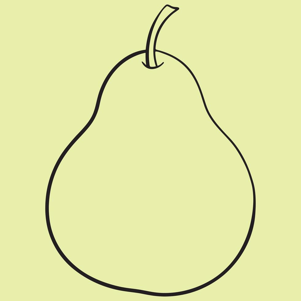Pear line art illustrations, ideal for coloring, crafts, and educational materials. Simple fruit outlines for coloring and drawing practice. Great for kids and adults work or project. vector