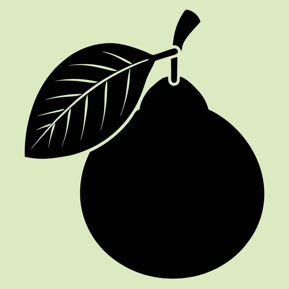Guava fruit silhouette illustrations, ideal for coloring, crafts, and educational materials. Simple fruit outlines for coloring and drawing practice. Great for kids and adults work or project. vector