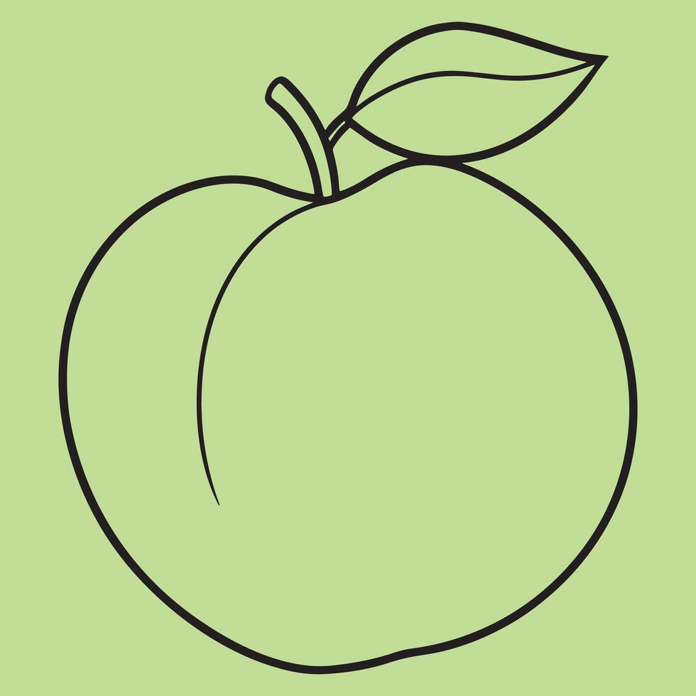 Apricot line art illustrations, ideal for coloring, crafts, and educational materials. Simple fruit outlines for coloring and drawing practice. Great for kids and adults work or project. vector