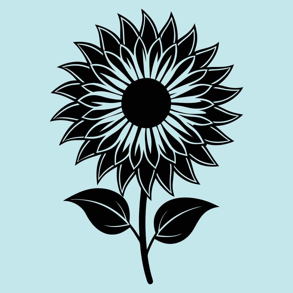 Sunflower Flower silhouette illustrations, ideal for coloring, crafts, and educational materials. Simple fruit outlines for coloring and drawing practice. Great for kids and adults work or project. vector