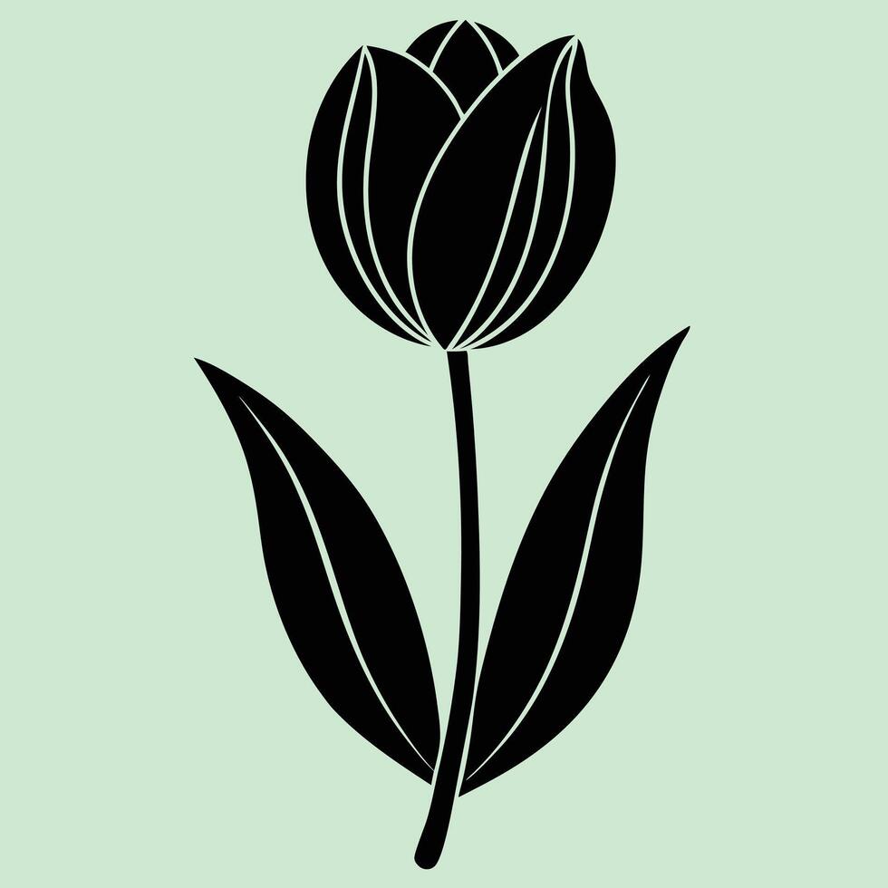 Tulip Flower silhouette illustrations, ideal for coloring, crafts, and educational materials. Simple fruit outlines for coloring and drawing practice. Great for kids and adults work or project. vector