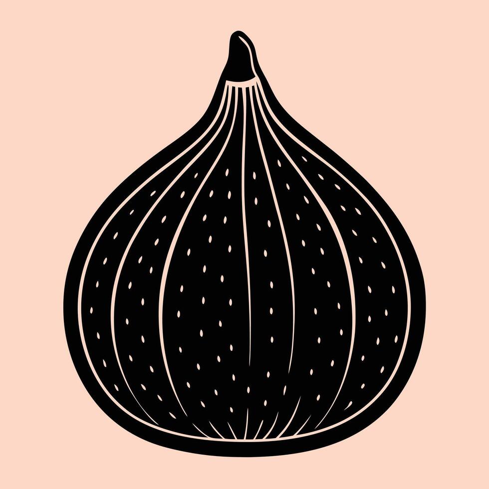 Fig fruit silhouette illustrations, ideal for coloring, crafts, and educational materials. Simple fruit outlines for coloring and drawing practice. Great for kids and adults work or project. vector