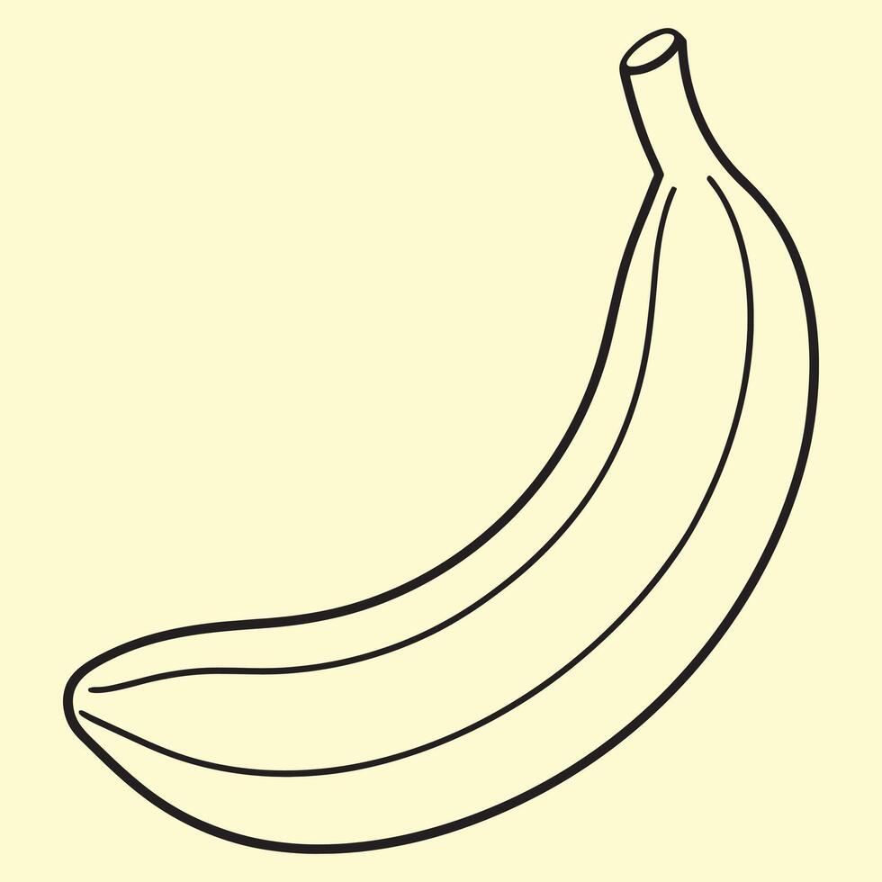 Banana line art illustrations, ideal for coloring, crafts, and educational materials. Simple fruit outlines for coloring and drawing practice. Great for kids and adults work or project. vector