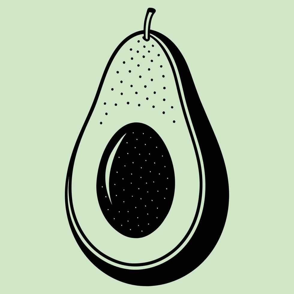 Avocado fruit silhouette illustrations, ideal for coloring, crafts, and educational materials. Simple fruit outlines for coloring and drawing practice. Great for kids and adults work or project. vector