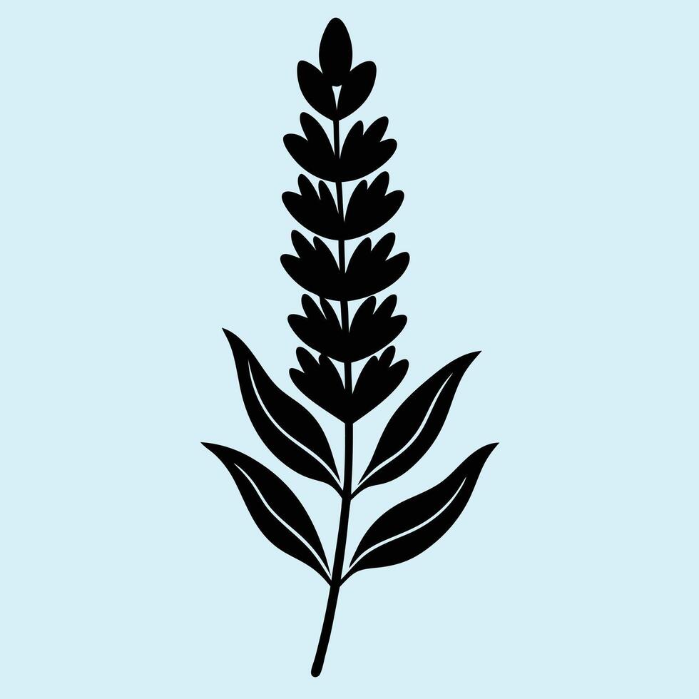 Lavender Flower silhouette illustrations, ideal for coloring, crafts, and educational materials. Simple fruit outlines for coloring and drawing practice. Great for kids and adults work or project. vector