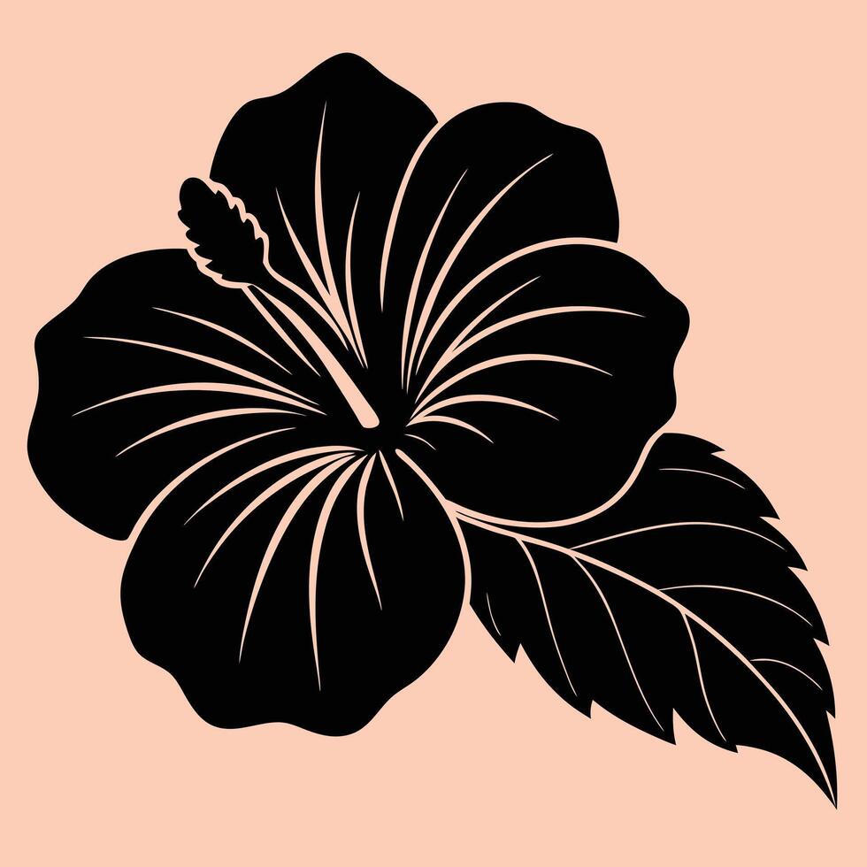 Hibiscus Flower silhouette illustrations, ideal for coloring, crafts, and educational materials. Simple fruit outlines for coloring and drawing practice. Great for kids and adults work or project. vector