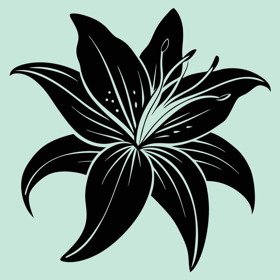 Lily Flower silhouette illustrations, ideal for coloring, crafts, and educational materials. Simple fruit outlines for coloring and drawing practice. Great for kids and adults work or project. vector