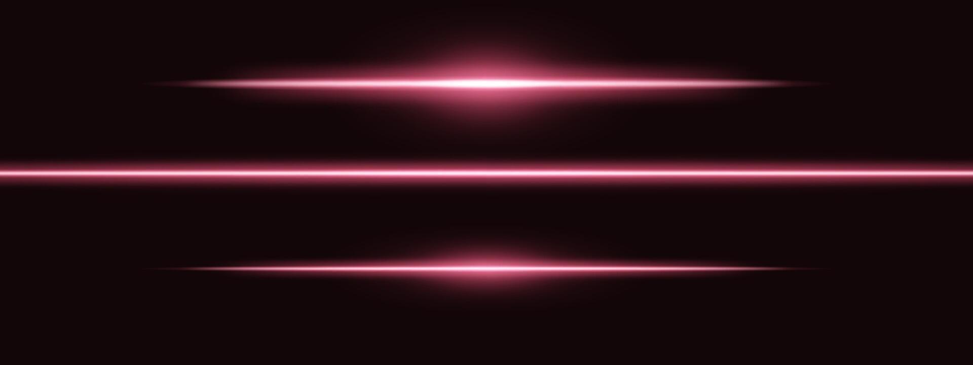 Red light glare beam. A sharp horizontal beam reflection. Sci-fi designs, light transitions, or futuristic effects. Glowing light streaks and neon effects. Dynamic shine wallpaper background vector