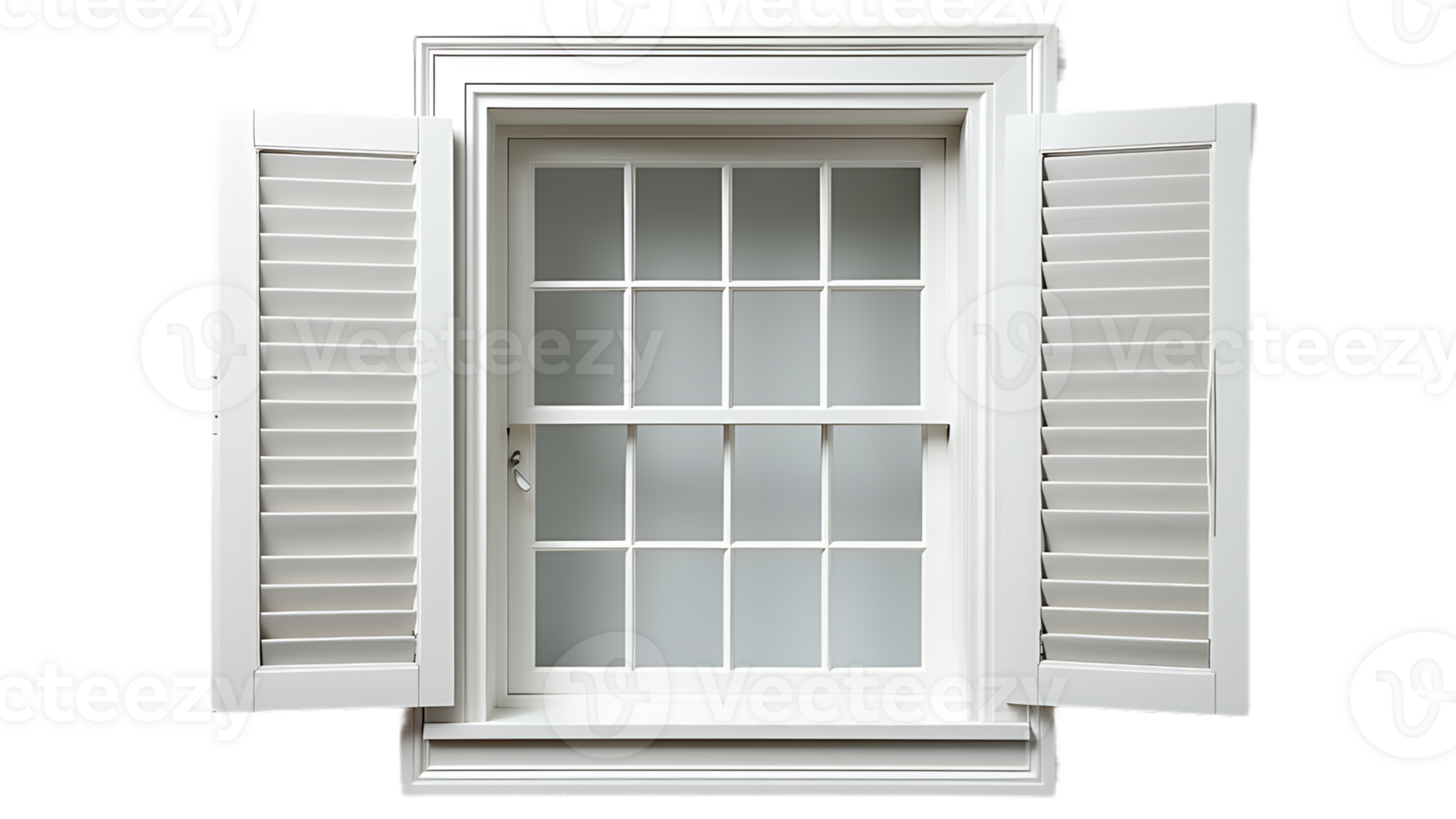 Modern and minimal house window for interior decoration isolated on background, open office glass window frame. png