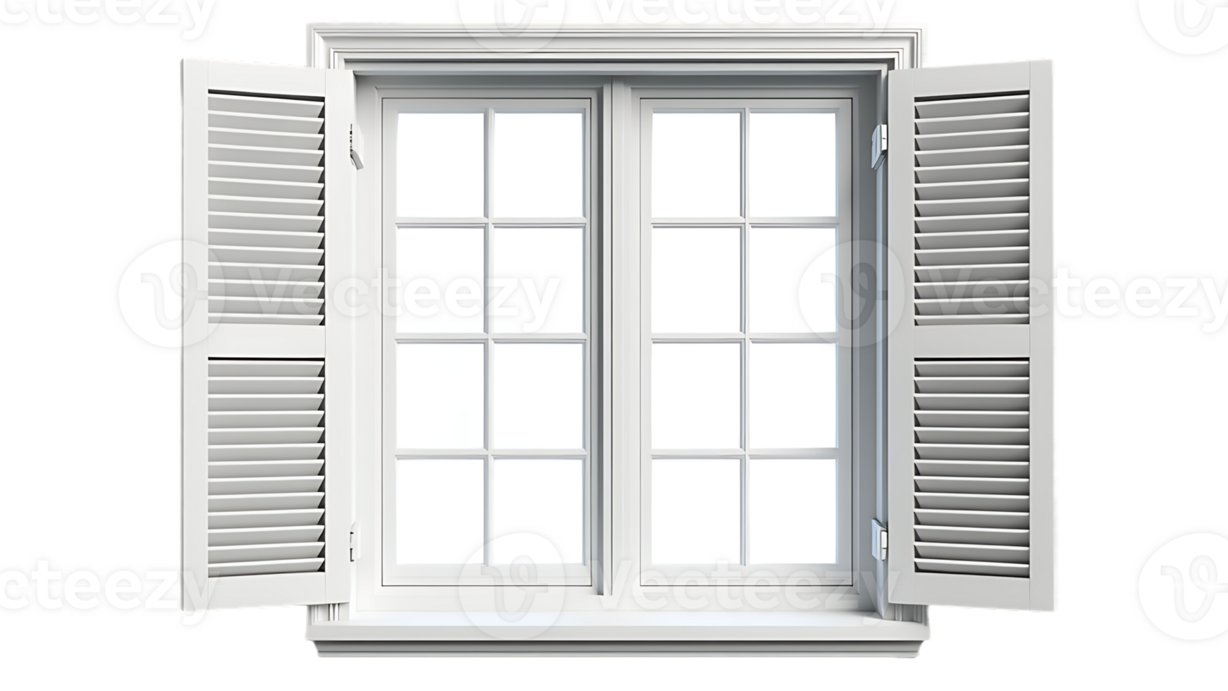 Modern and minimal house window for interior decoration isolated on a background, ideal for open office designs. png