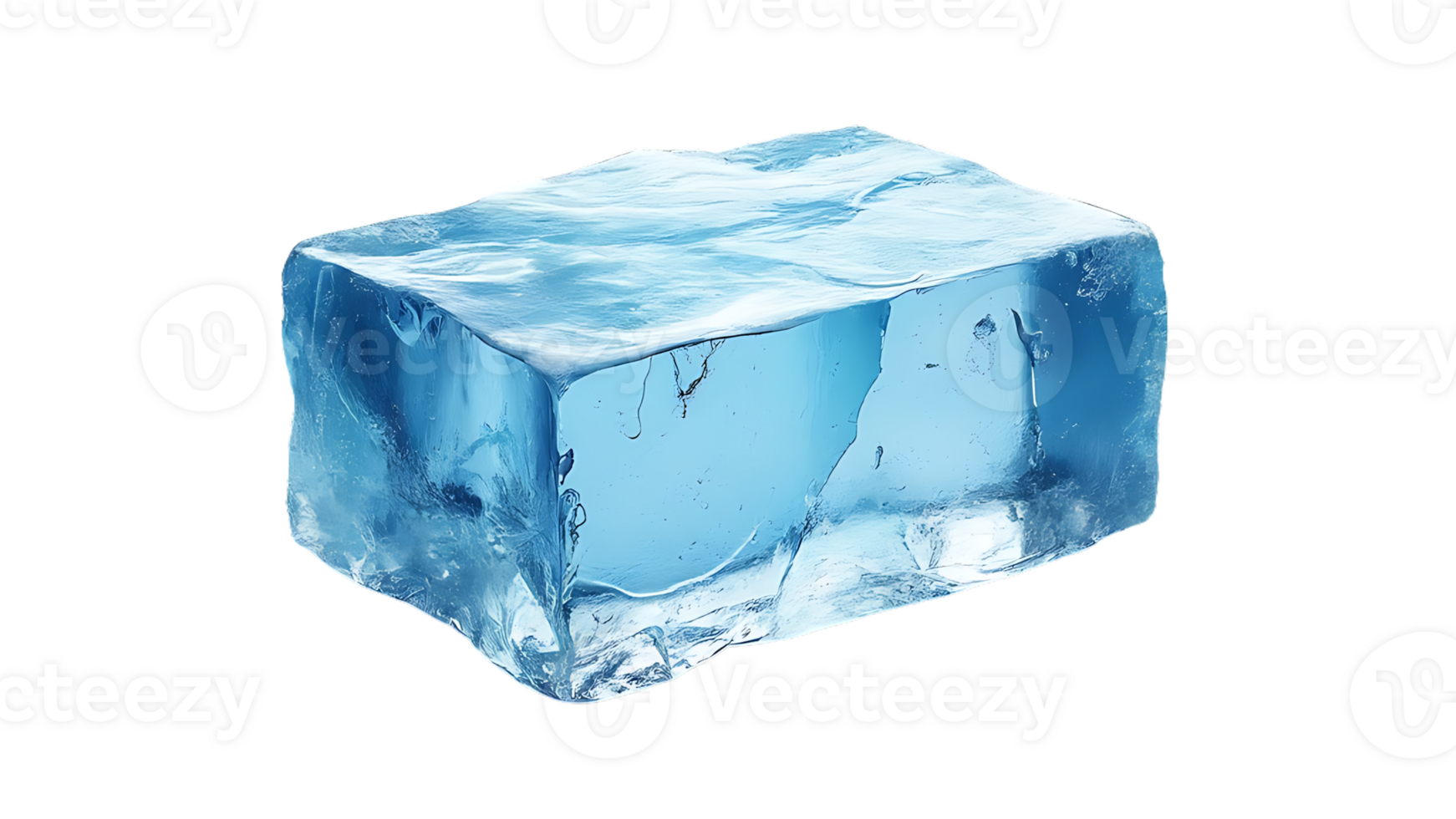 Isolated rectangular ice block featuring a frosted texture, perfect for creative visual designs and beverage presentations. png