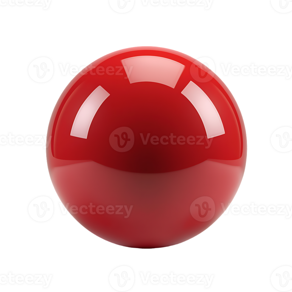 Floating round red ball isolated on a transparent background, perfect for playful and vibrant designs. png