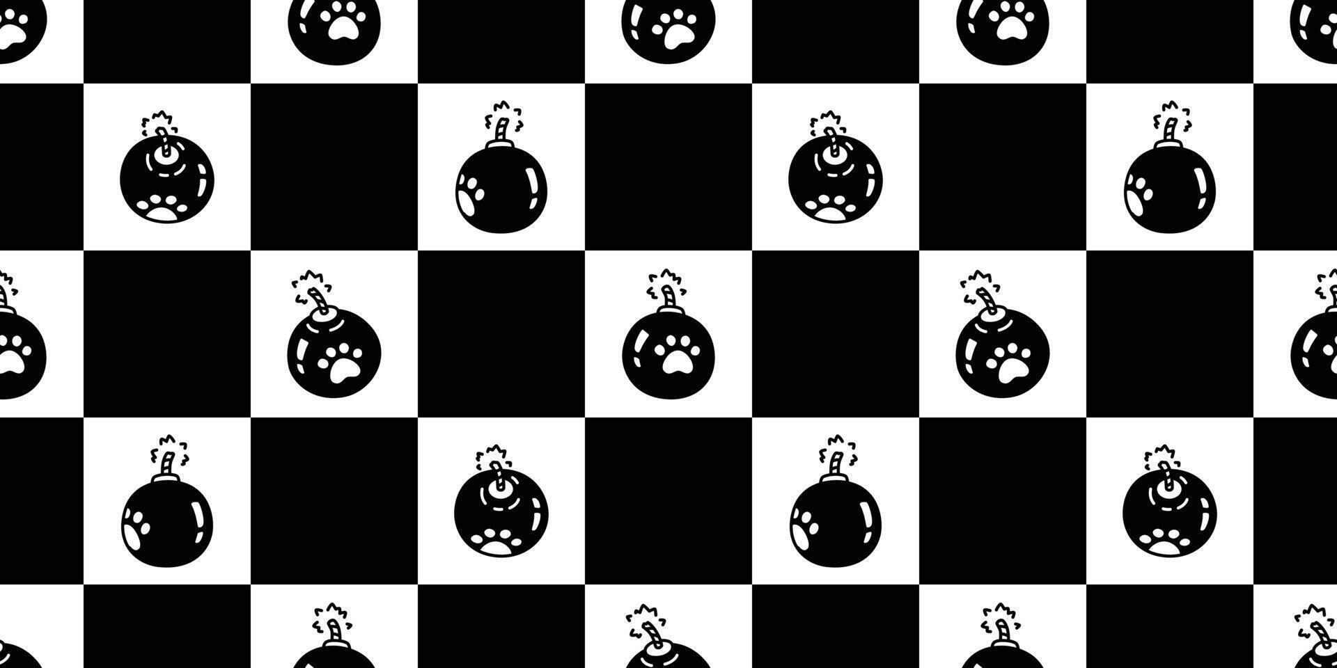 dog paw seamless pattern bomb cat footprint checked pet puppy kitten cartoon doodle gift wrapping paper tile background repeat wallpaper illustration design vector